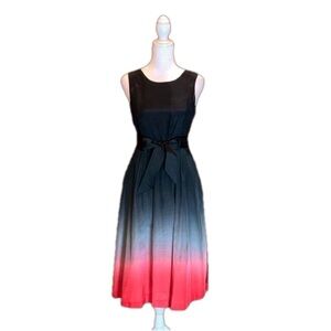 KENSIE Pretty Black To Coral Ombre Style
Silk Blend Dress, Size XS